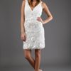 Sue Wong Embellished V Neck Dress  in White (ivory) - Lyst