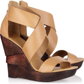 Diane Von Furstenberg Opal Leather Wedge Sandals - Lyst