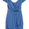Tibi Draped Silk Dress in Blue - Lyst