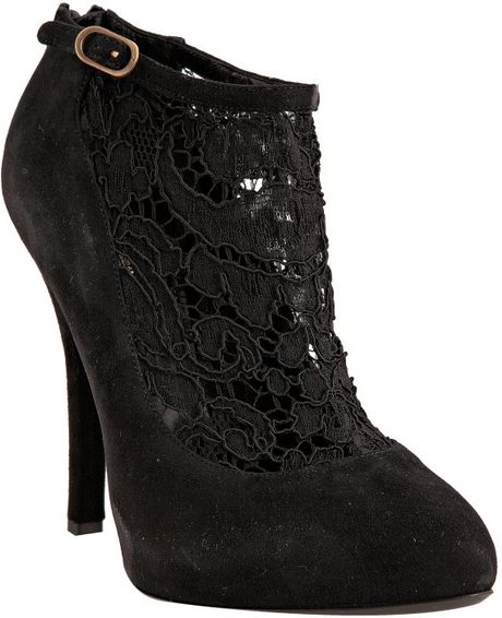 black lace bootie