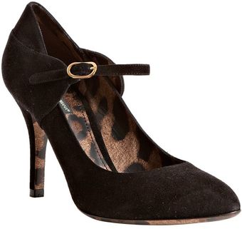  Black Suede Mary Jane Pumps 