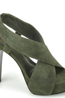 Diane Von Furstenberg Zia - Olive Suede Platform Sandal - Lyst