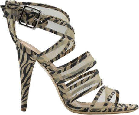 ... Randall Paige - Zebra Pattern Leather Sandal in Beige (zebra) | Lyst