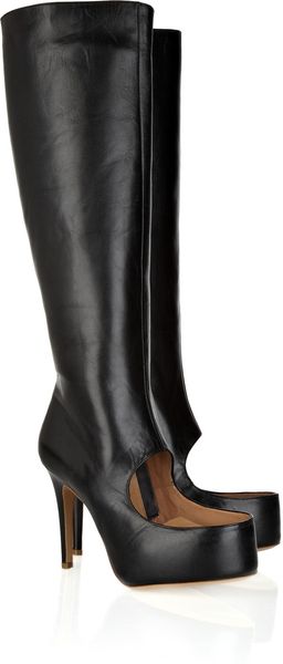 Maison Martin Margiela Cutout Leather Boots - Lyst
