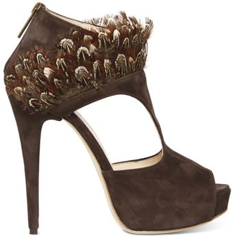 Chiara Ferragni 140mm Peacock Feather & Suede Sandals - Lyst