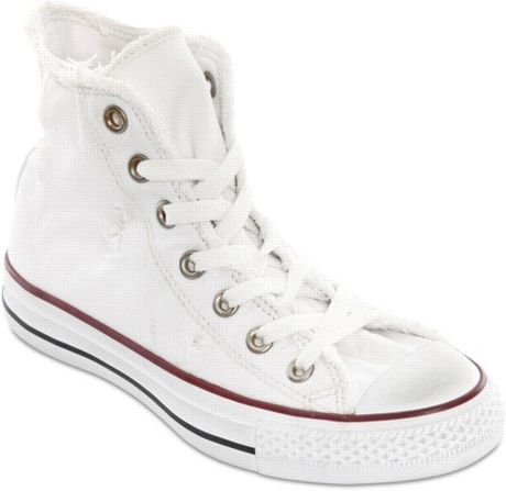 distressed white converse