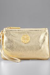 Tory Burch Metallic Leather Wristlet