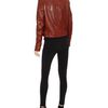 Balenciaga Leather Biker Jacket with Fur Collar in Brown - Lyst