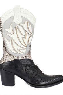 Gianni Barbato Calfskin and Python Low Boots - Lyst