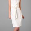 Milly Haley Belted Linenblend Dress in White - Lyst