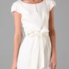 Milly Haley Belted Linenblend Dress in White - Lyst