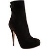 Miu Miu Black Suede Zip Back Ankle Boots in Black - Lyst
