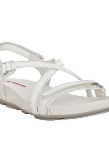 Prada Sport White Patent Leather Sandals - Lyst