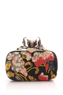 Alexander McQueen Iris Skull Clasp Clutch Bag - Lyst