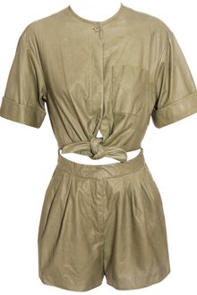 3.1 Phillip Lim Leather Playsuit - Lyst