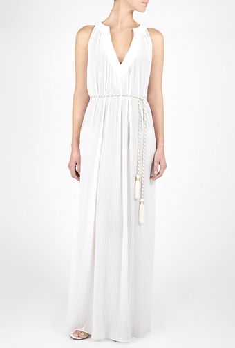 Diane Von Furstenberg White Calypso Long Plissé Kaftan - Lyst