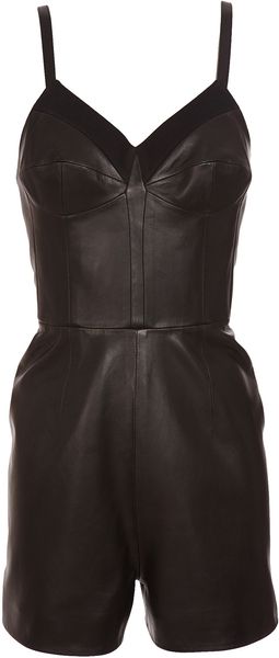 Christopher Kane Leather Playsuit - Lyst