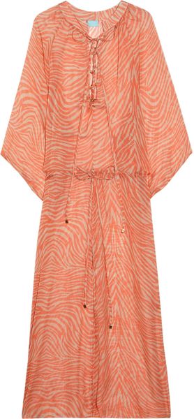 Melissa Odabash Tamara Zebra-print Silk Kaftan - Lyst
