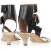 Sigerson Morrison Doublebuckle Asymmetric Leather Sandals in Black - Lyst