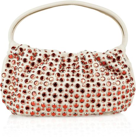Sonia Rykiel Crystalembellished Leather Bag in Pink (cream) - Lyst