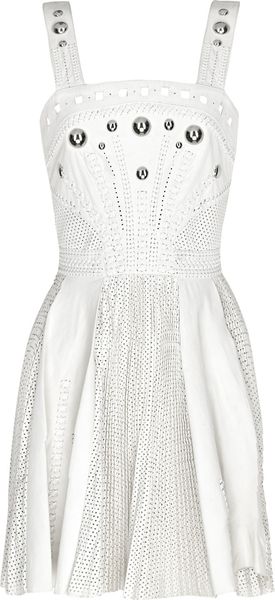 Versace Studded Leather Dress - Lyst