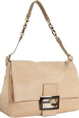 Fendi Tan Brushed Shimmer Leather Mamma Shoulder Bag
