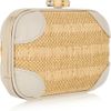 Gucci Broadway Raffia and Leather Clutch in Gold (gray) - Lyst