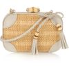Gucci Broadway Raffia and Leather Clutch in Gold (gray) - Lyst