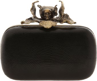  Iris Skull Snakeskin Box Clutch 