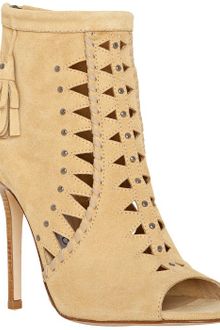 Jimmy Choo Champagne Suede Zen Cut-out Booties - Lyst