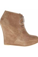 Opening Ceremony Stefania Suede Mink Wedge Ankle Boot