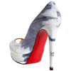 Christian Louboutin Grey Calf Banana 140 Woodstock Peep Toe Pumps in Gray (grey) - Lyst