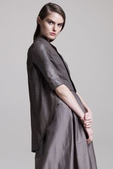Rick Owens Leather Wedge Jacket, Dust - Lyst