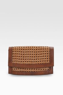 Stella McCartney Braided Faux Leather Clutch - Lyst