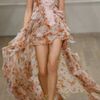 Julien Macdonald Peignoir Petalprint Silkchiffon Twopiece in Pink (blush) - Lyst