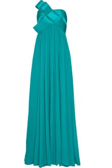 Notte By Marchesa Bow-embellished Silk-chiffon Gown - Lyst
