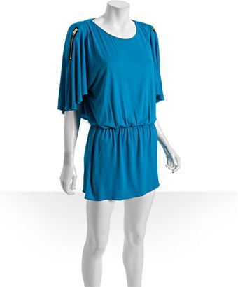 T-bags Turquoise Jersey Cape Back Dolman Dress - Lyst