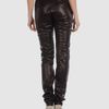 Bottega Veneta Leather Pants in Purple (aubergine) - Lyst