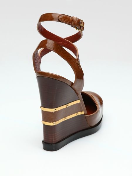 wedge pumps brown