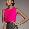 Oscar De La Renta Rufflefront Chiffon Blouse in Pink - Lyst