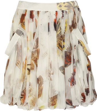  Printed Silk-chiffon Balloon Skirt 