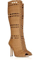 Gucci Woven Leather Boots