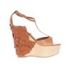 Alexander Mcqueen Appliquéd Wedge Sandal in Brown (tan) - Lyst