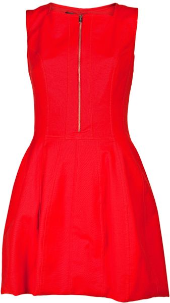 Versus Zipper Cotton Dress in Red