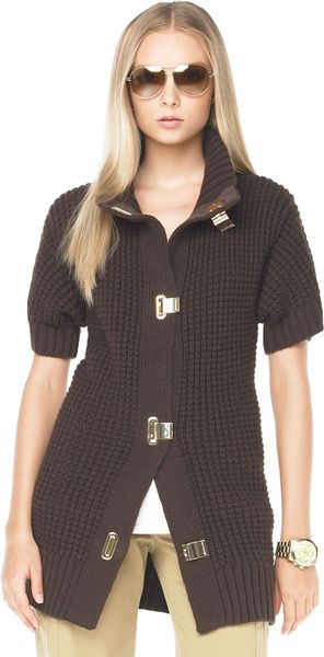 Michael Kors Michael Clip Front Cardigan - Lyst