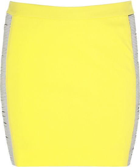 Versace Metalpanel Mini Skirt in Yellow - Lyst