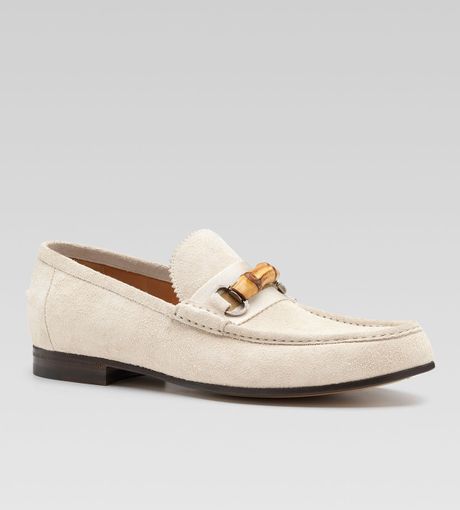 mens white gucci loafers gucci suede bamboo horsebit web loafer in white for mens white gucci loafers gucci suede bamboo horsebit web loafer in white for