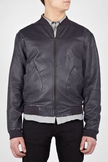 Marc By Marc Jacobs Navy Washed Leather Blouson - Lyst