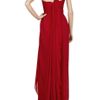 Marchesa Asymmetric Silkchiffon Gown in Red - Lyst