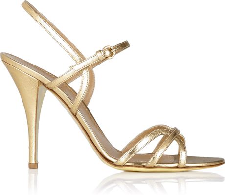 Moschino Cheap  Chic Gold Strappy High Heel Sandal in Gold | Lyst